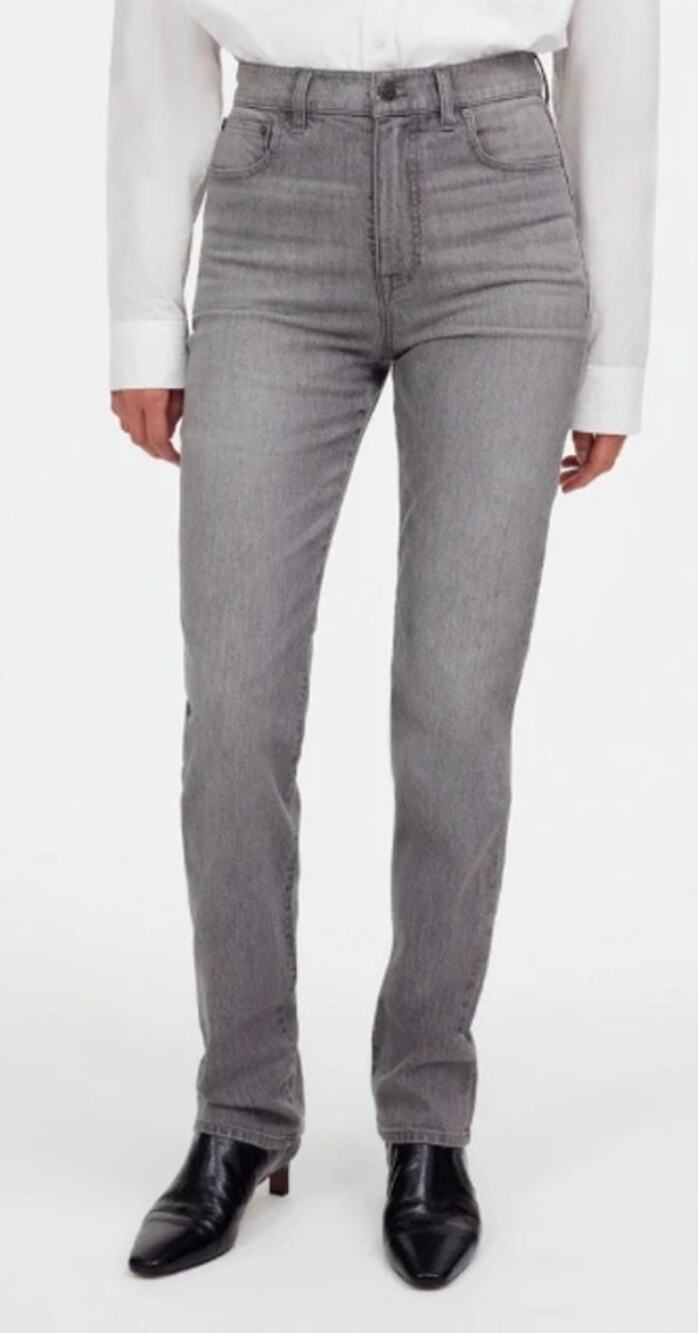 Madewell The 90s Straight Leg High Rise Jeans Gray 32 / 14